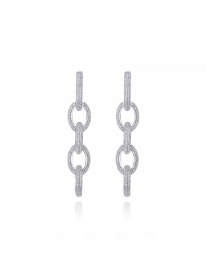 耳環•Glam Ever X Akiiiko聯名系列 Polycyclic zircon chain earrings 多環鋯石鎖鏈耳環
