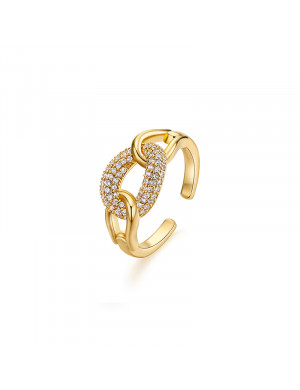 戒指•Glam Ever X Akiiiko聯名系列 Hollow zircon ring 鏤空鋯石環扣戒指