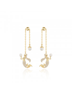 耳環•美人魚系列 Mermaid's Eardrops Earrings美人魚珍珠長墜耳環
