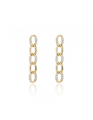 耳環•Glam Ever X Akiiiko聯名系列 Zircon earrings in long chains 鋯石長鏈耳環