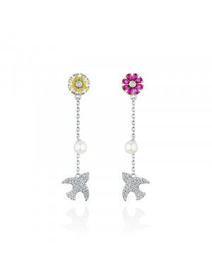 耳環•鳥語花香系列 Flower and bird pendant earrings 花鳥吊墜耳環