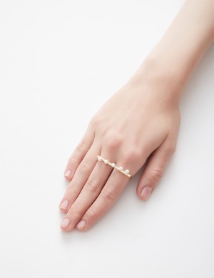 戒指• 珍珠樂園系列 Pearls by Pearls Ring流線形兩指珍珠戒指