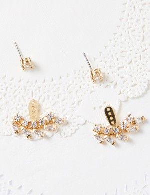 耳環•玩轉組合系列  Sparking leaf Earrings鉆石葉子組合耳環