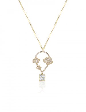 項鏈•熱氣球系列 Hot Air Balloon Necklace熱氣球鏤空鋯石項鏈                      