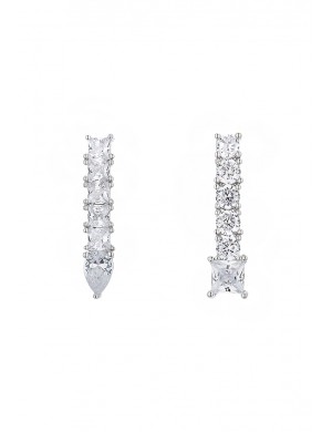 耳環• 時尚系列 watch me shine earrings不對稱聯排鋯石耳環