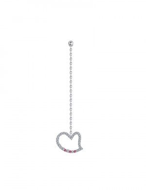 耳環• 臻愛之心系列 Simple Love Earring 鏤空鋯石愛心長墜耳環【單只】