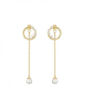 耳環• 珍珠樂園系列 Pearls Drops Earrings環形珍珠長墜耳環
