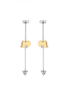 耳釘• 臻愛之心系列 Love You Twice Earrings前後雙心長墜耳環