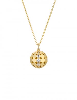 項鏈• 質感金屬系列 Disco Ball Necklace鏤空鑽石球形項鏈