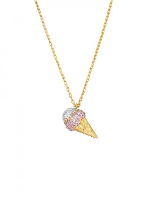 項鏈• 冰淇淋系列 Ice Cream Necklace雙色鋯石冰淇淋項鏈