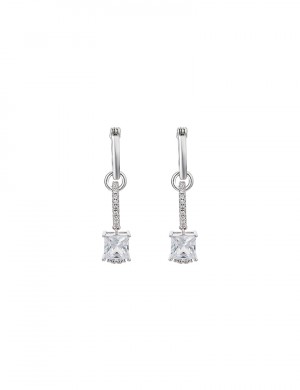 耳環• 靈動鋯石系列 Princess Cut Diamond Earrings全鉆方形吊墜耳環