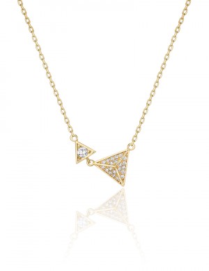 項鏈• 鋯石三角形系列 Double  triangle Necklace大小三角形鋯石項鏈      