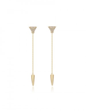 耳環• 鋯石三角形系列Triangle dance Earrings三角形長墜耳環        