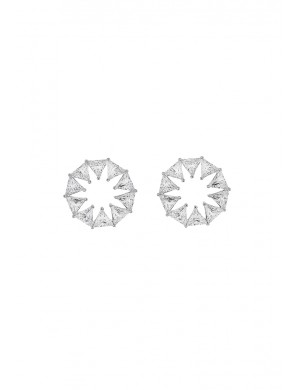 耳環•彩虹系列 Madeline Earrings圓形三角鉆石耳釘