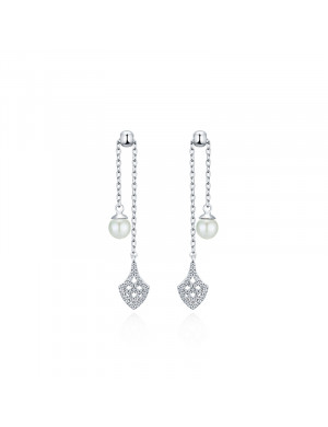 耳環•魚尾系列 Fish Tail with Pearls Earrings 魚尾珍珠可調節耳環