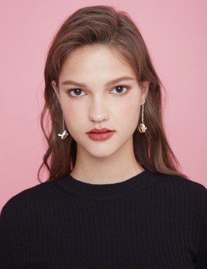 耳環• 聖誕系列 Christmas Gift Box Earrings方形禮盒耳環