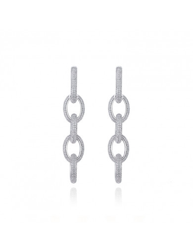耳環•Glam Ever X Akiiiko聯名系列 Polycyclic zircon chain earrings 多環鋯石鎖鏈耳環