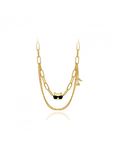 項鏈•Glam Ever X 伍嘉成聯名貓樂系列 Cat music necklace 貓咪音符鏈條雙層項鏈