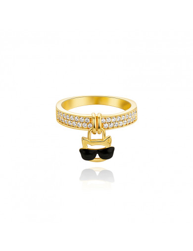 戒指•Glam Ever X 伍嘉成聯名貓樂系列 Cat ring zircon ring 貓咪環形鋯石戒指