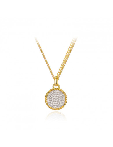項鏈•Glam Ever X 陳燃聯名鋯石系列 Chain pendant disc necklace 鏈條吊墜圓盤項鏈