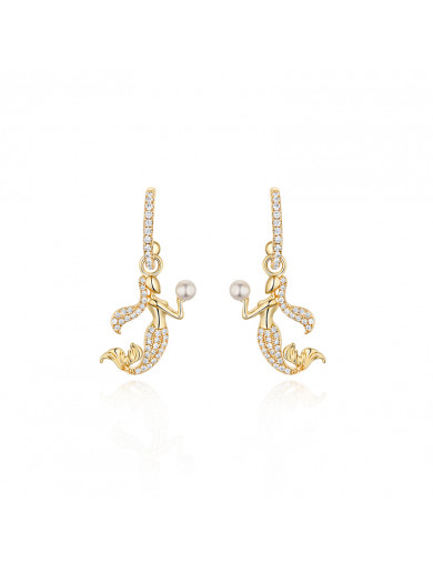 耳環•美人魚系列 Mermaid's Eardrops Earrings 美人魚珍珠耳環