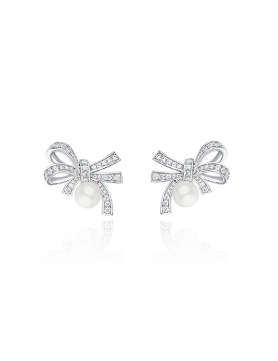 耳環•Glam Ever X Akiiiko聯名系列 Bow pearl earrings 蝴蝶結珍珠耳環