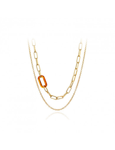 項鏈•Glam Ever X 陳燃聯名樹脂系列 Amber metallic necklace 琥珀色金屬項鏈