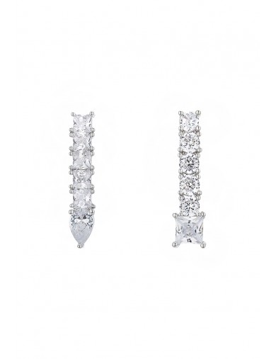 耳環• 時尚系列 watch me shine earrings不對稱聯排鋯石耳環