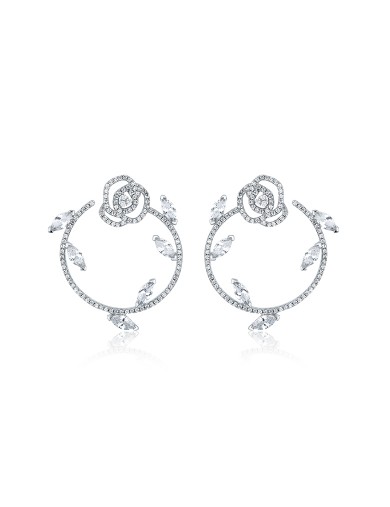 耳環• 英倫玫瑰系列 Secret Garden Earrings大圈玫瑰耳環