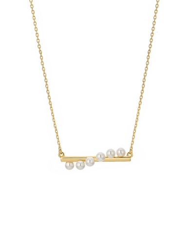 項鏈• 珍珠樂園系列 Pearls on the swing Necklace流線形珍珠環繞項鏈