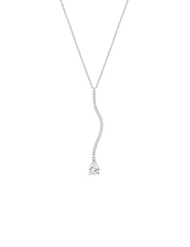 項鏈• 靈動鋯石系列 Water Wave Diamond Necklace全鉆波紋水滴項鏈