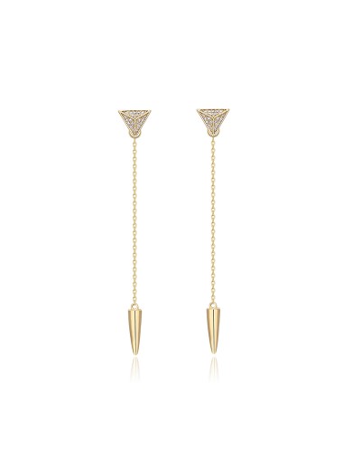 耳環• 鋯石三角形系列Triangle dance Earrings三角形長墜耳環        