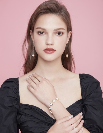 耳環• 鋯石大理石系列 Bling Marble Eardrop鋯石大理石吊墜耳環