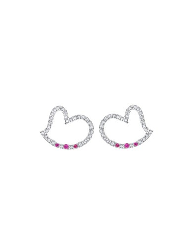 耳釘• 臻愛之心系列 Shape of My Heart Earrings鏤空鋯石愛心耳釘