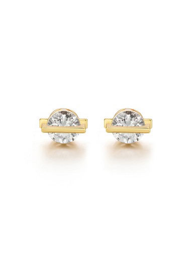 耳釘• 閃耀鋯石系列 Round Diamond Ear Studs圓鉆金屬耳釘