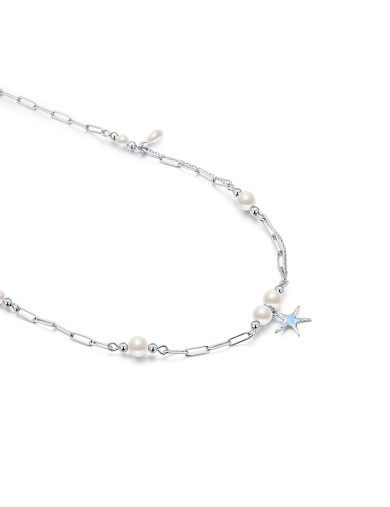 项链•海岛系列 Starfish imitation pearl necklace 海星仿珍珠项链