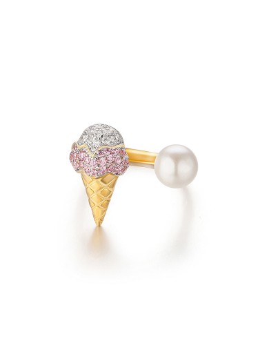 戒指• 冰淇淋系列 Ice Cream with Pearl Ring雙色鋯石珍珠冰淇淋戒指