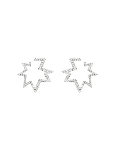耳環• 海浪密語系列 Shape of the Wave Earrings 鋯石不規則多角星耳釘 