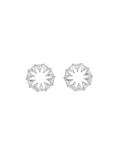 耳環•彩虹系列 Madeline Earrings圓形三角鉆石耳釘