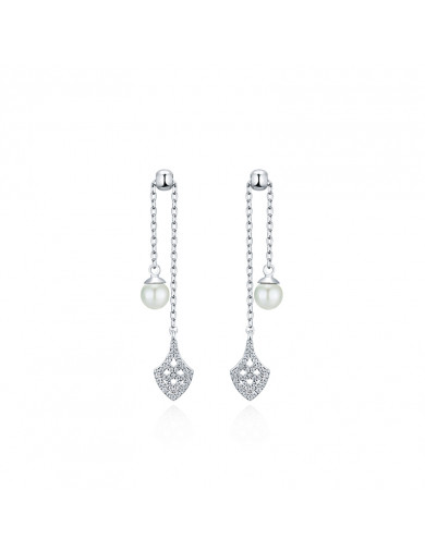 耳環•魚尾系列 Fish Tail with Pearls Earrings 魚尾珍珠可調節耳環