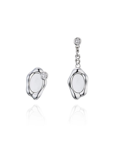 耳环•镜面系列 Asymmetric mirror chain earrings 不对称镜面链条耳环