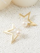耳環•星星樂園系列 Rebecca Earrings珍珠半星耳環