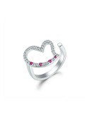 戒指• 臻愛之心系列 Shape of My Heart Ring鏤空鋯石愛心開口戒指