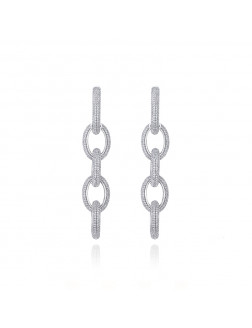 耳環•Glam Ever X Akiiiko聯名系列 Polycyclic zircon chain earrings 多環鋯石鎖鏈耳環