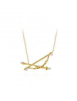 項鏈•國潮系列 Bow pendant necklace 弓箭珍珠吊墜項鏈