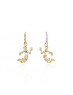 耳環•美人魚系列 Mermaid's Eardrops Earrings 美人魚珍珠耳環