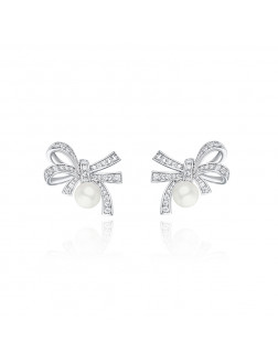 耳環•Glam Ever X Akiiiko聯名系列 Bow pearl earrings 蝴蝶結珍珠耳環