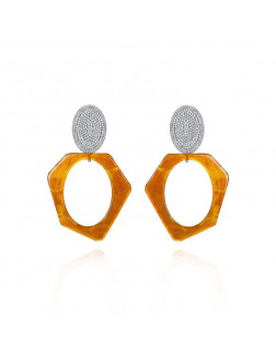 耳環•Glam Ever X 陳燃聯名樹脂系列 Amber geometric earrings 琥珀色幾何耳環