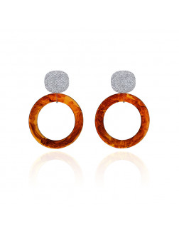 耳環•Glam Ever X 陳燃聯名樹脂系列 Round amber earrings 琥珀色圓形耳環