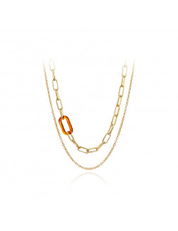項鏈•Glam Ever X 陳燃聯名樹脂系列 Amber metallic necklace 琥珀色金屬項鏈
